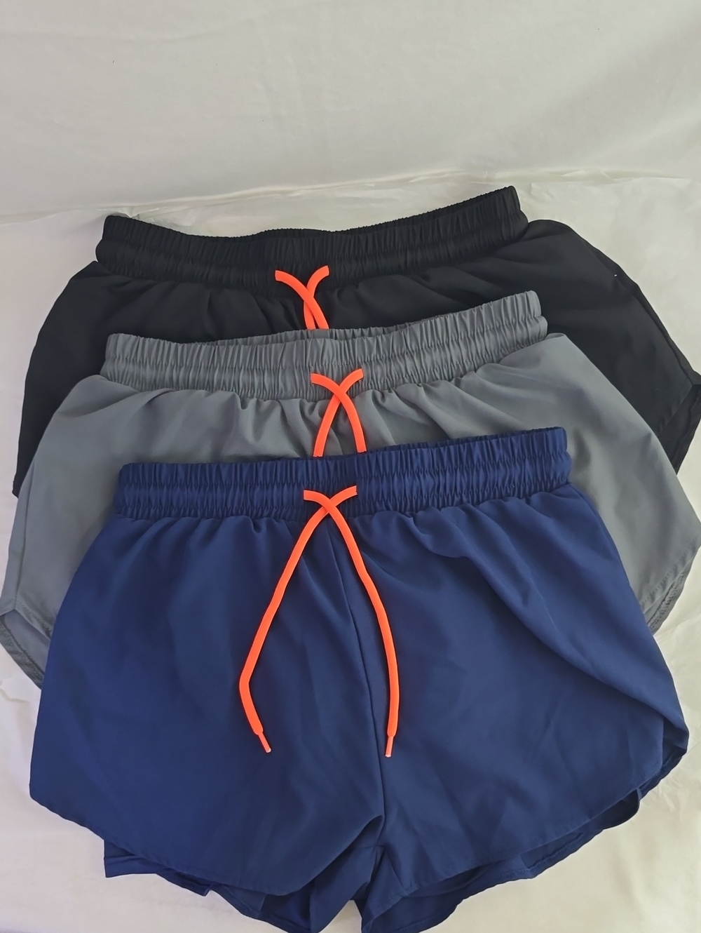 Lot of 3 YOAKUKA Women’s 2-in-1 Running Shorts Medium Black Gray Navy Athletic - Picture 2 of 8